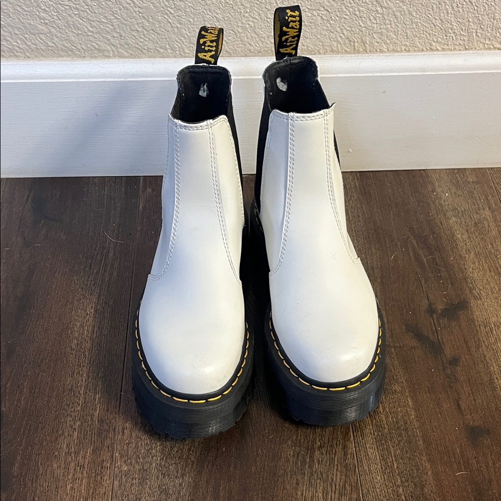 Dr. Martens White Chelsea Boots